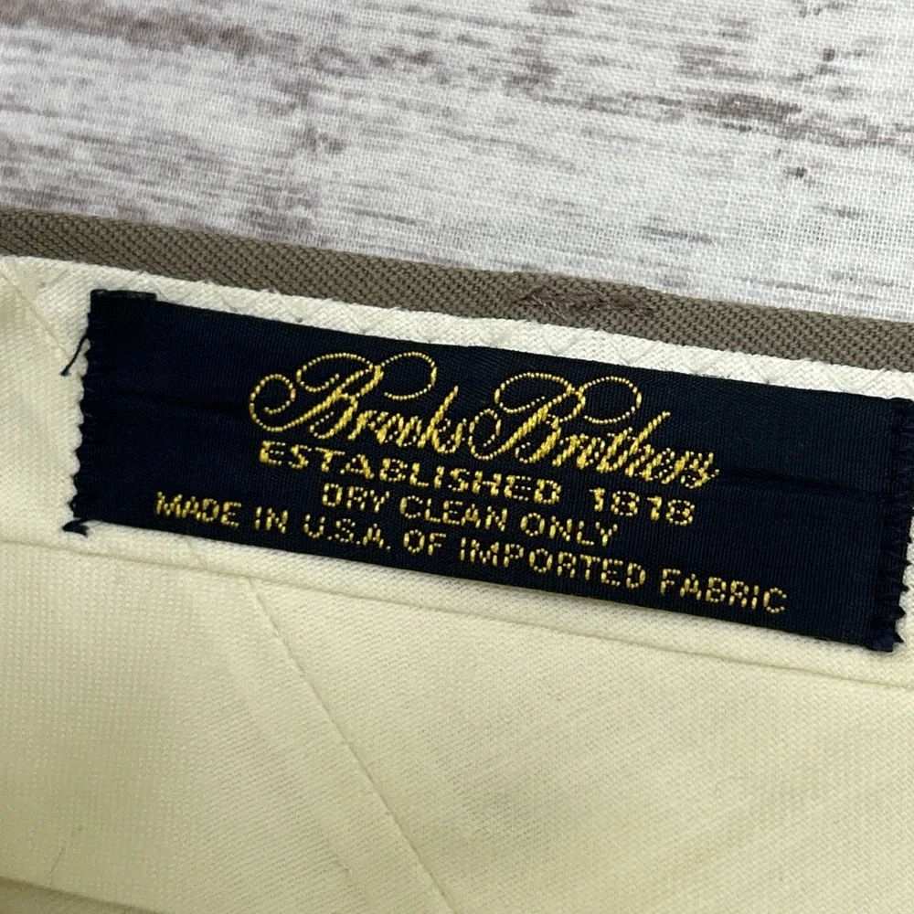 VTG Brooks Brothers Dress Pants Pleated Cuffed Made in USA 100% Wool Men 36R NWT